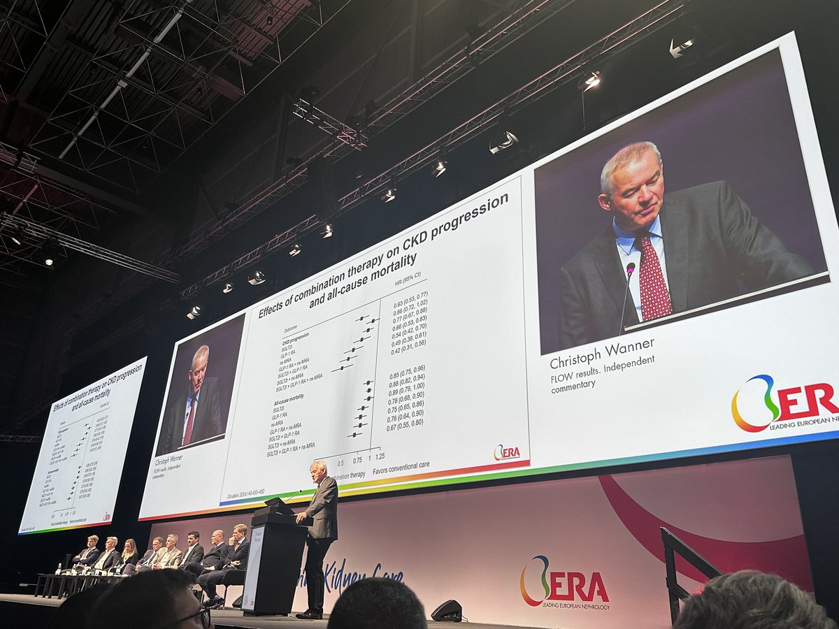 The mortality rate in FLOW was the highest of any recent CKD outcome trials And highlighting the potential for combination therapy to substantially improve outcomes Independent commentary by @ChristophWanne4 #era24 @ERAkidney