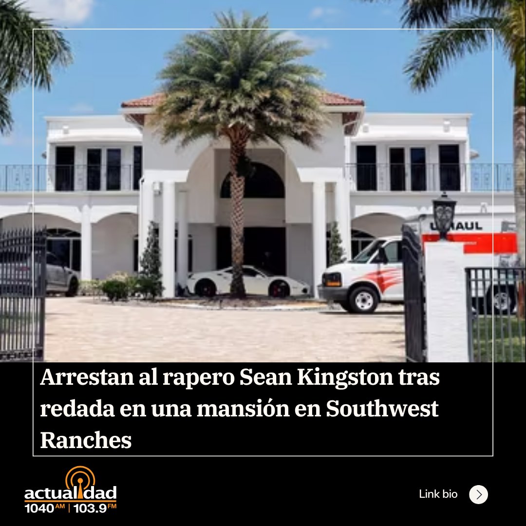 Arrestan al rapero Sean Kingston tras redada en una mansión en Southwest Ranches Los fiscales del condado de Broward remitieron todas las preguntas a la oficina del sheriff, que se ha negado a divulgar detalles específicos. actualidadradio.com/arrestan-al-ra…