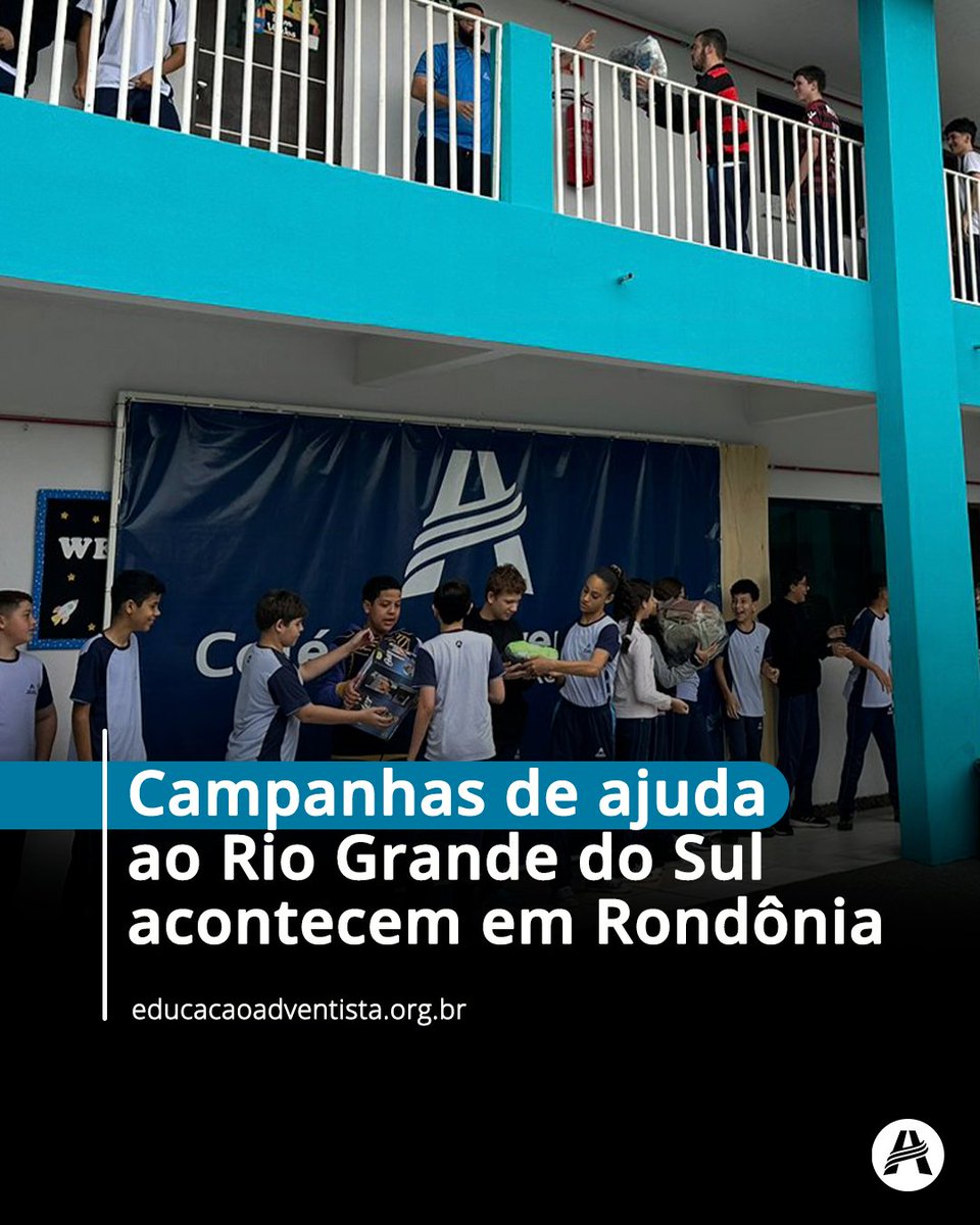 Em Ji-Paraná, a Educação Adventista colocou a mão na massa e o Colégio se tornou um centro de coleta, arrecadando diversos itens para doação. 🫂🙏

Leia mais no Blog 📲 [ bit.ly/BLOGEA2405] 💙  #doacoes #RS #educacaoadventista #muitoalemdoensino
