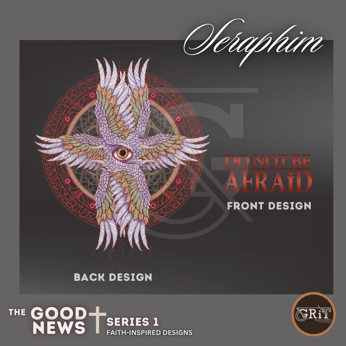 gritthreadsph's tweet photo. ☝🏻Design details: Seraphim 😇🪽
Majestic design depicting a six-winged being described by the prophet Isaiah. 

Check out our other Good News Series 1 designs (Original intricate designs)

🛒: https://t.co/SCJo5we9cp

#ChristianShirts #praise #worship #GodsGlory #praiseandworship https://t.co/7l7L1H3ssj