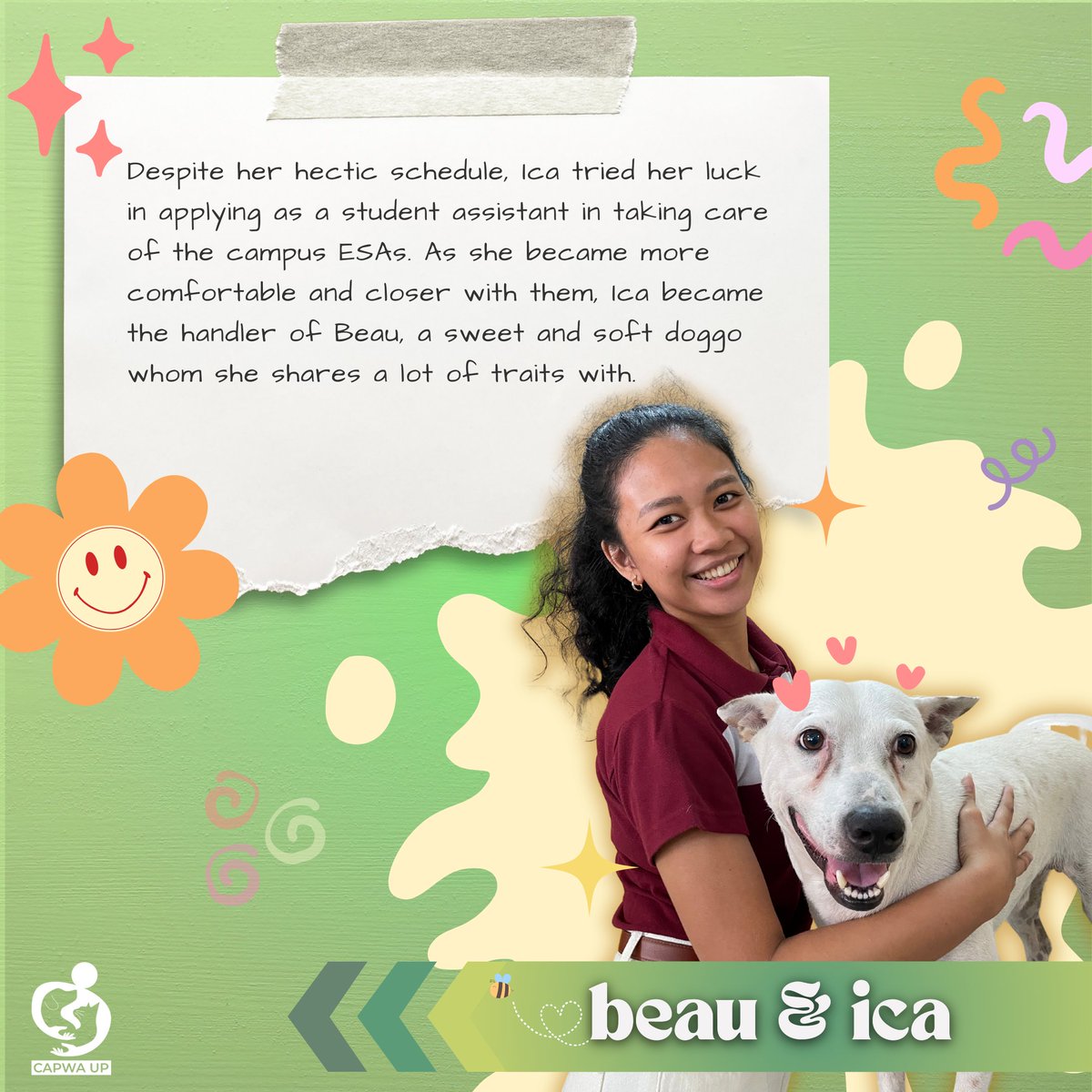 capwa_up's tweet photo. Learn more about how these #EmotionalSuPAWrt animals bring #PAWsitiveVibes on campus by reading the features below!

#animalwelfare #capwatao #CapwaHayop #capwatayo #CAPWAUP #UPDiliman https://t.co/1VoYzRncLl