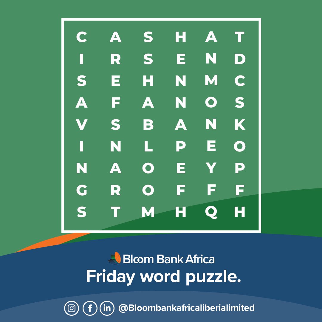 BloomLiberia's tweet photo. Bloom Bank Friday Fun
Like the post
Share the post
Comment 5 words you see
The first 5 people to complete the task, get a free Bloom Bank branded item (T-shirt, bag, Book, and pen).
#bloombanklib #friday #letsbloomtogether https://t.co/xCuYicXGsg