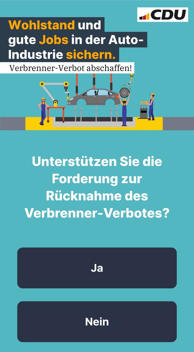 Ihr wisst, was zu tun ist: aktion.cdu.de/ja-zum-auto #VerbrennerAusstieg