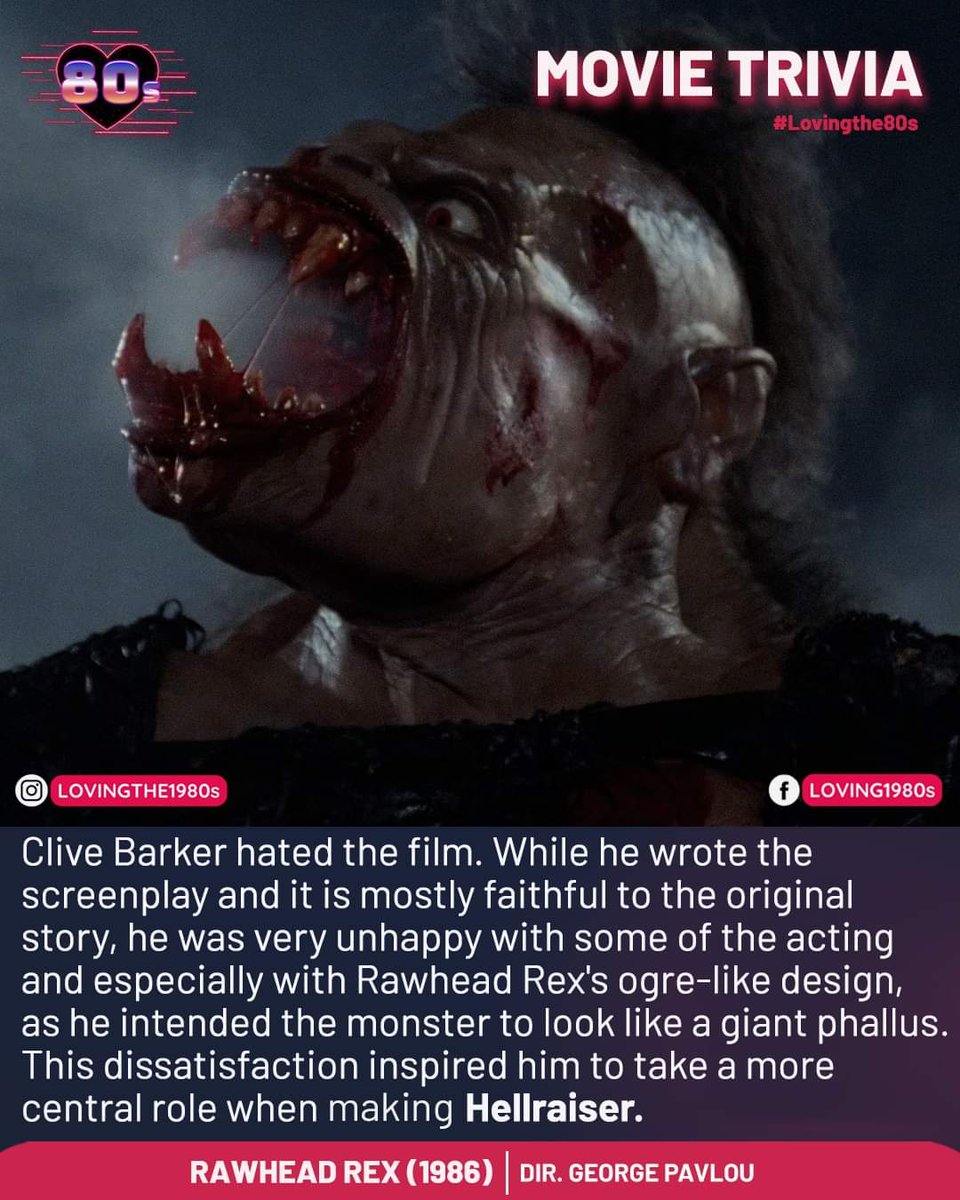 Movie trivia: Rawhead Rex (1986).🎥 #Lovingthe80s #80sNostalgia #RawheadRex #CliveBarker