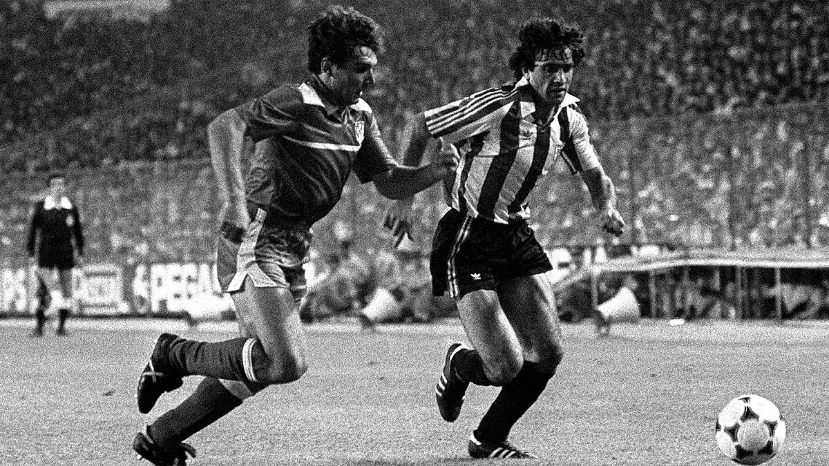 Isma Urtubi en la final de Copa de 1985. El de Muskiz cumple hoy 63 años.