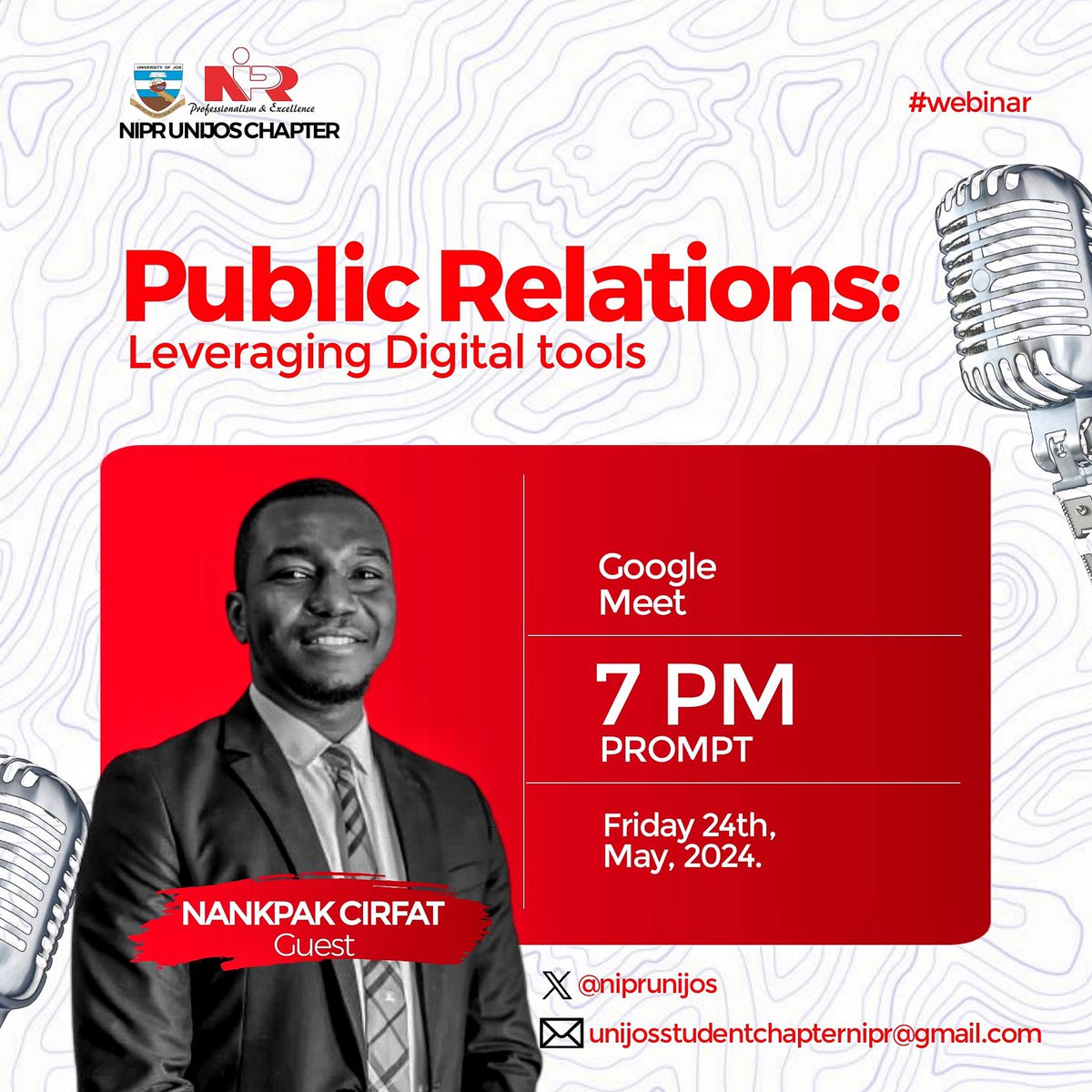 Excited to join my alma mater's NIPR Chapter tonight to discuss leveraging digital tools in PR! I remember struggling to revive the student chapter at Unijos as an undergrad some years back, and now, I'm a proud member practicing this noble profession.

#SpeakLife #Reinvent #NIPR