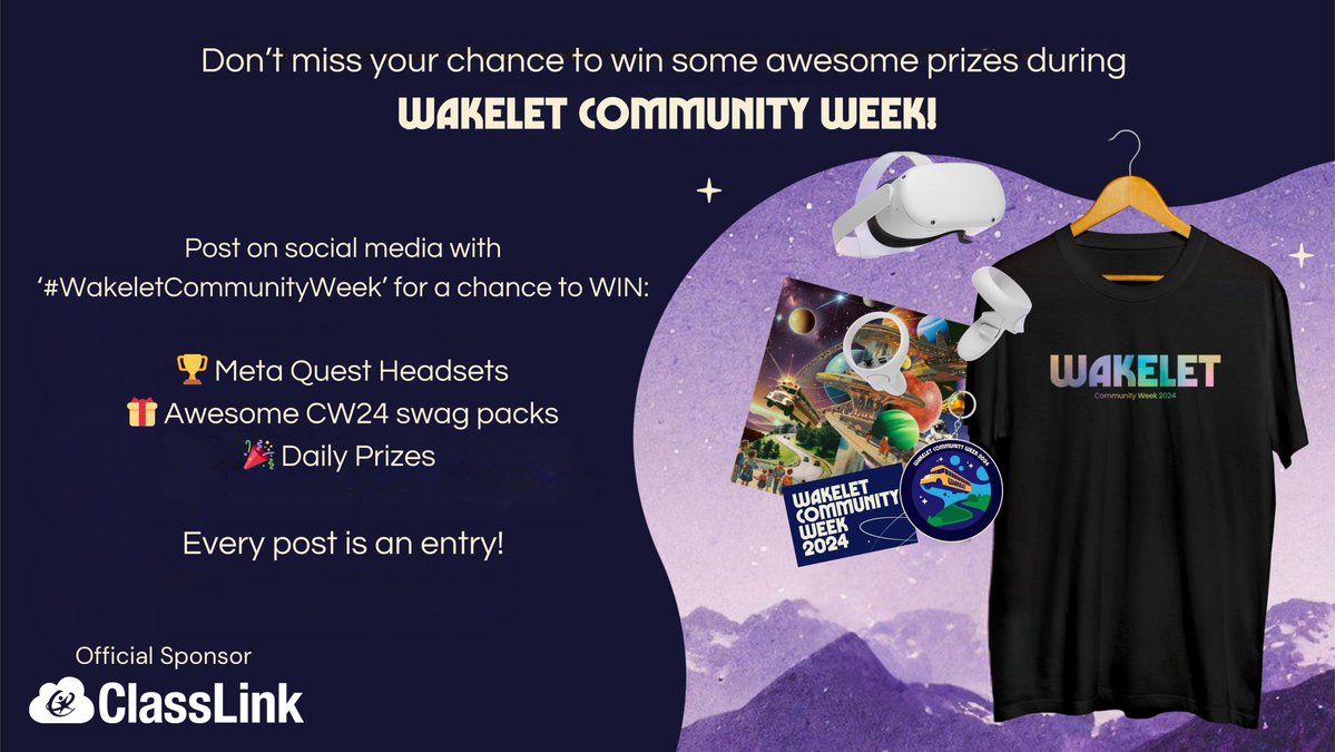 🎉Ready to win some awesome #WakeletCommunityWeek 2024 prizes! 🎉 Post on social media with #WakeletCommunityWeek for a chance to WIN: 🏆 Meta Quest Headsets 🎁 Awesome CW24 swag packs 🚀 Daily Prizes & Gift Cards Every post you share counts as 1 entry, the more entries the