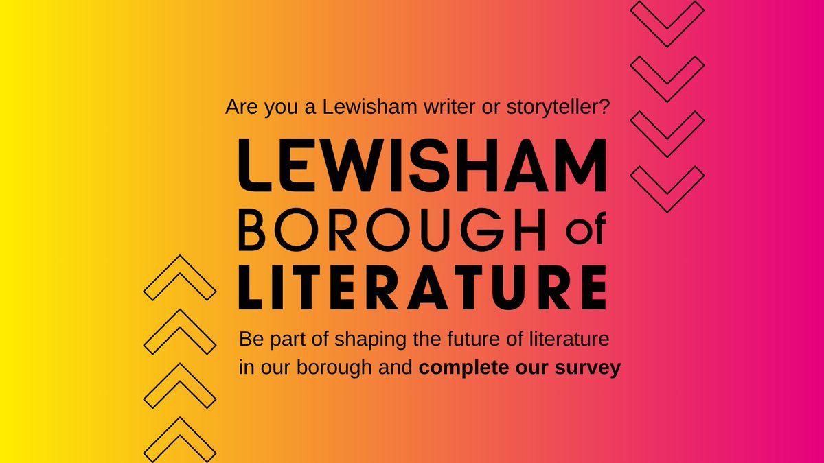 WeAreLewisham (@wearelewisham) on Twitter photo ๐ข Calling all Lewisham writers & storytellers!
๐๏ธ Be part of shaping the future of literature in our borough. Take Spread the Wordโs <a href="/STWevents/">Spread the Word</a> survey
Complete the survey by Sunday 30 June 2024 ๐ ow.ly/u5Pm50RSPkc
#LewishamLitSurvey #BoroughofLiterature ๐ข Calling all Lewisham writers & storytellers!
๐๏ธ Be part of shaping the future of literature in our borough. Take Spread the Wordโs <a href="/STWevents/">Spread the Word</a> survey
Complete the survey by Sunday 30 June 2024 ๐ ow.ly/u5Pm50RSPkc
#LewishamLitSurvey #BoroughofLiterature