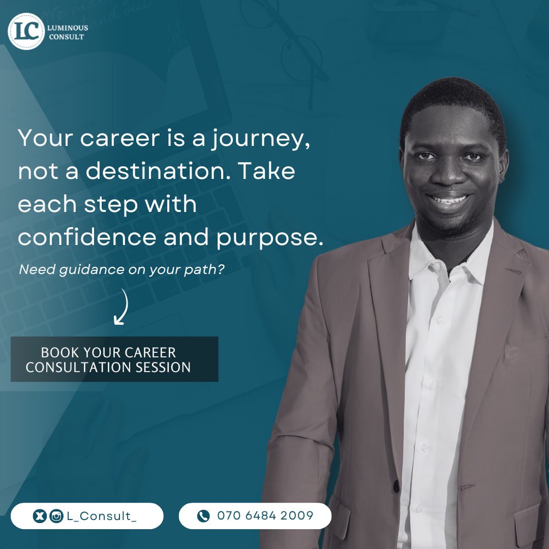 Ready to take your career to the next level? 

Book a career consulting session with us today. Gain clarity, build confidence, and create a strategic plan for your professional growth. 

Click the link in our bio to get started 💼

#CareerConsulting #CareerGrowth #luminousconsult