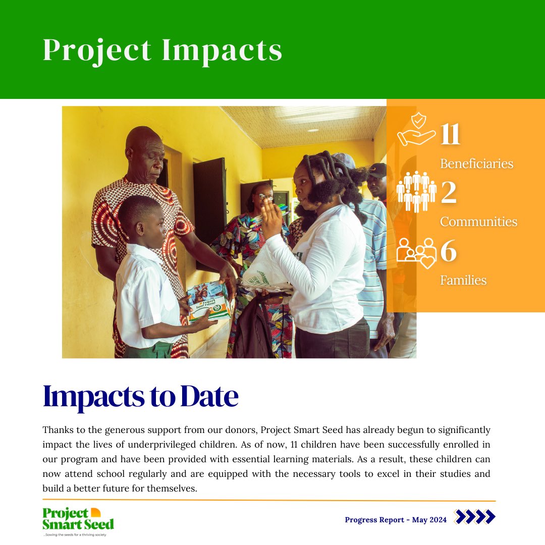 We are delighted to share the detailed update on Project Smart Seed, an impactful initiative focused on enhancing access to quality education for children in underserved communities across the Niger Delta.
👇
#ProjectSmartSeed #SDG4 #SDGS #NigerDelta #RuralImoact #SocialImpact