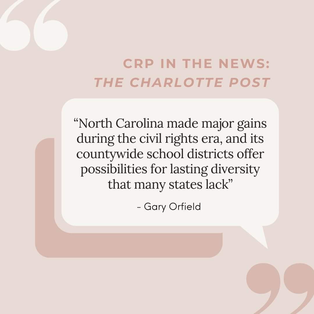A recent article by The Charlotte Post dives into our study of NC public schools, “Can Our Schools Capture the Educational Gains of Diversity? North Carolina School Segregation, Alternatives and Possible Gains.” tinyurl.com/27mrxzwh