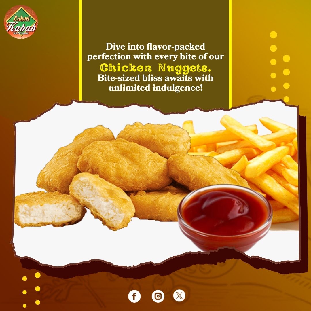 Dive into flavor-packed perfection with every bite of our Chicken Nuggets. 

Call us Now: +1 717-547-6062
Visit us Now:3840 Union Deposit Rd, Harrisburg, PA 17109
#lahorikababandgrill #pakistanifood #indianfood #Restaurant #chickennuggets #flavorpacked #bitesized #fridayblessings