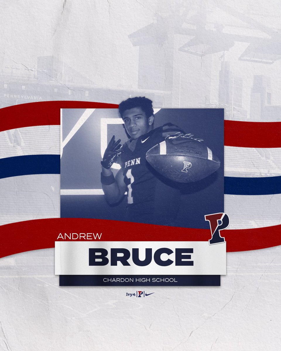 Welcome to the Penn Football Family ‘28 🔴🔵🏈

Andrew Bruce

📰 bit.ly/3UXE625

#FightOnPenn x #BEGREAT