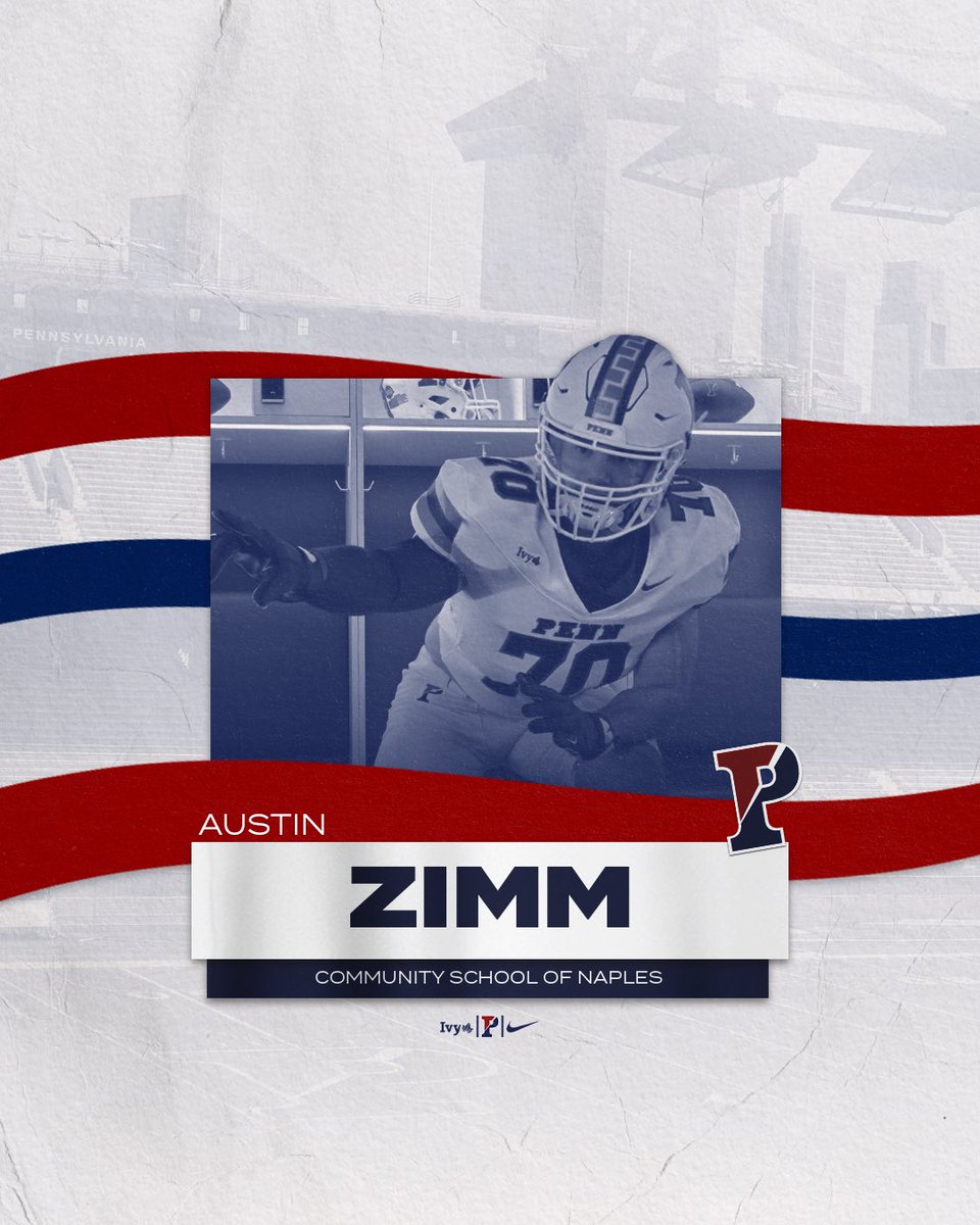 Welcome to the Penn Football Family ‘28 🔴🔵🏈

Austin Zimm

📰 bit.ly/3UXE625

#FightOnPenn x #BEGREAT