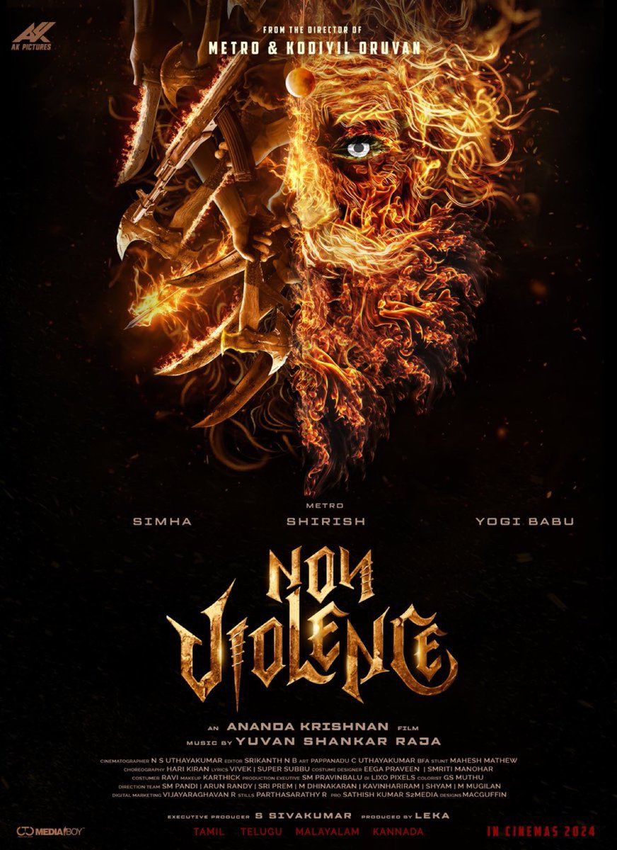 #NonViolence from the director of #Metro & #KodiyilDruvan

Directed by #AnandaKrishnan.
Music by #YuvanShankarRaja 

#BobbySimha #Shirish #YogiBabu