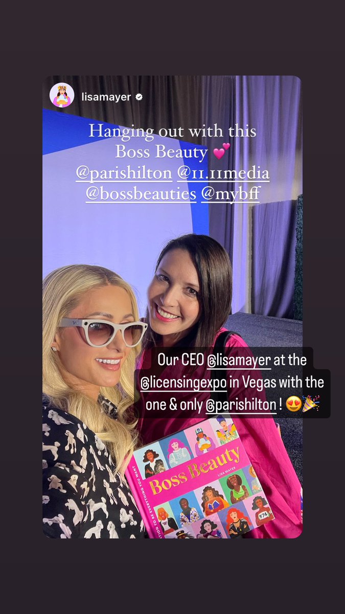 Boss Beauties (@bossbeauties) on Twitter photo We attended the <a href="/licensingexpo/">Licensing Expo</a> this week - so honored to be in a room full of creatives & friends of Boss Beauties. Pictured: Our CEO <a href="/lisacmayer/">Lisa Mayer</a> with the one & only <a href="/ParisHilton/">Paris Hilton</a> 💖😍 & our new Boss Beauty book! We attended the <a href="/licensingexpo/">Licensing Expo</a> this week - so honored to be in a room full of creatives & friends of Boss Beauties. Pictured: Our CEO <a href="/lisacmayer/">Lisa Mayer</a> with the one & only <a href="/ParisHilton/">Paris Hilton</a> 💖😍 & our new Boss Beauty book!