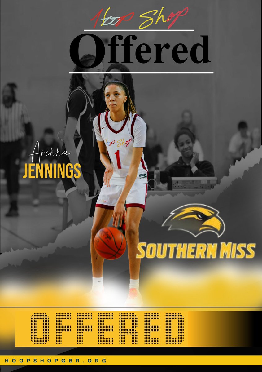 Arianna Jennings (@ari_jennings00) on Twitter photo I am very grateful and blessed to receive a offer from <a href="/SouthernMissWBB/">Southern Miss Women's Basketball</a> I am very grateful and blessed to receive a offer from <a href="/SouthernMissWBB/">Southern Miss Women's Basketball</a>
