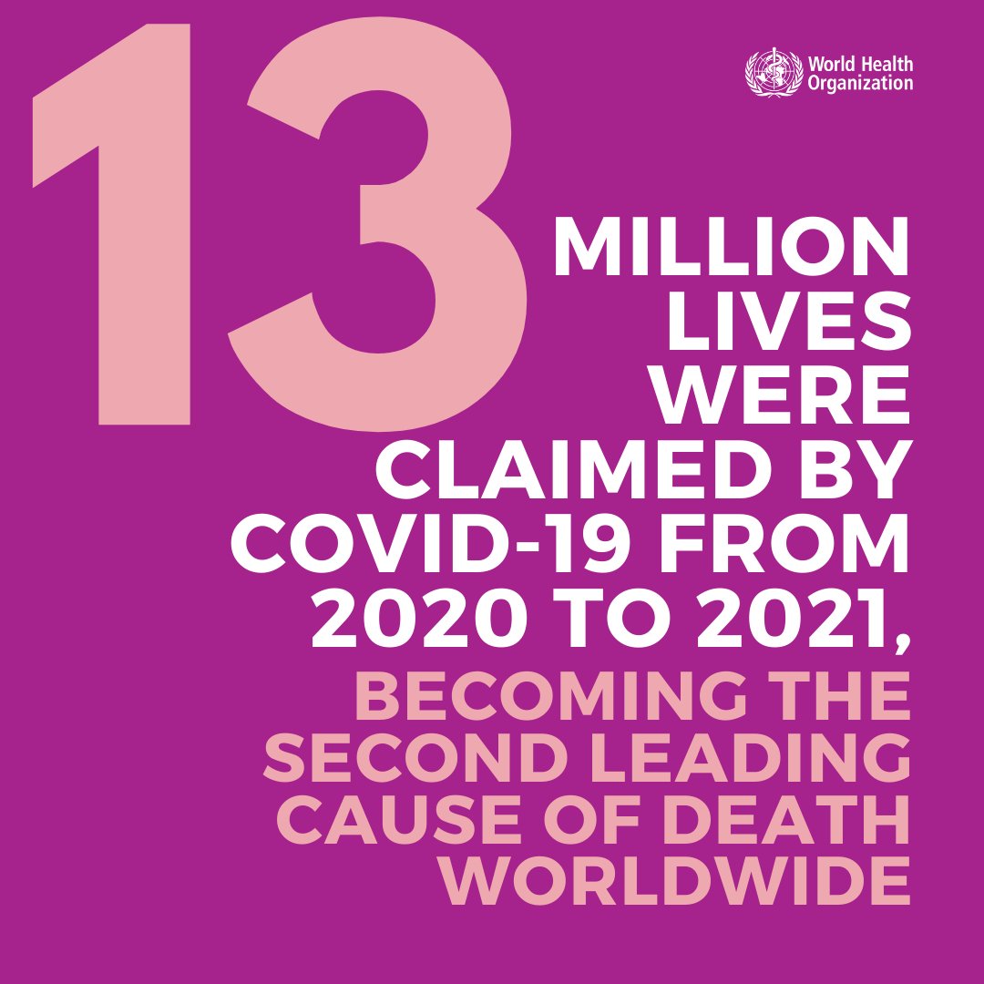 #COVID19 ranked among the top 3 leading causes of death globally in 2020 and 2021, responsible for 13 million lives lost. In most regions of the world, it was among the top 5 causes of death. In the Americas, it was the number 1 cause of death. 📊 bit.ly/4aEB74
