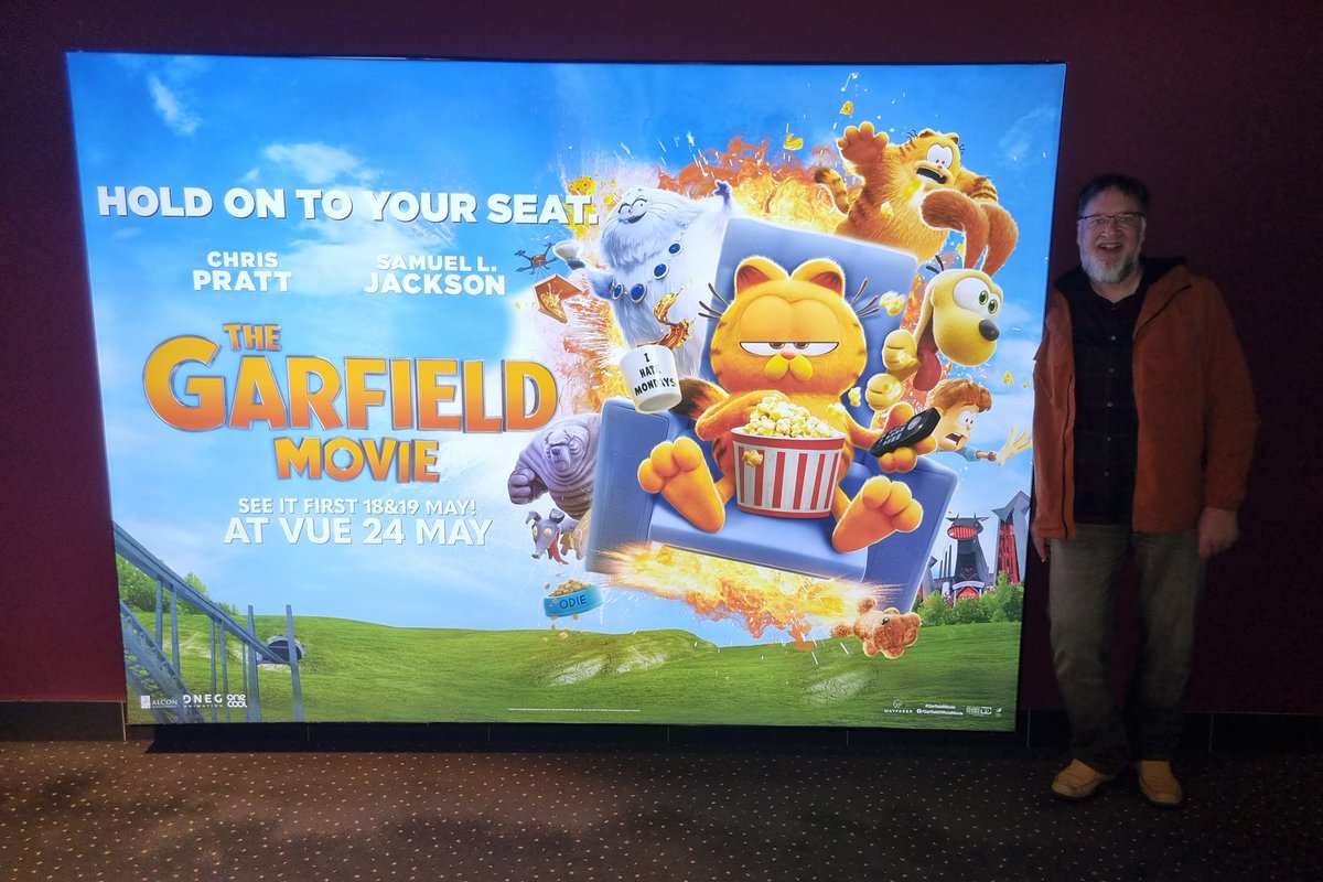 As a big #Garfield fan for many years I wasn't going to miss #TheGarfieldMovie. First rate & enjoyable family film, loads of laughs & fantastic vocal performances from #ChrisPratt as the lasagne loving cat and a screen-stealing #HannahWaddingham as the villain. Massively good fun