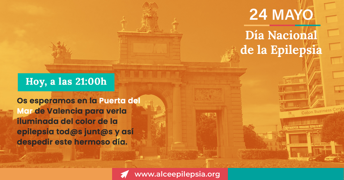 ALCEEpilepsia's tweet photo. 📢Hemos quedado a las 21:00 en la Puerta del Mar de Valencia para ver tod@s junt@s la iluminación con el color de la #epilepsia y despedir así este #DiaNacionalEpilepsia en buena compañía, ¿nos acompañas? 🤭 https://t.co/BYgawP0kS6