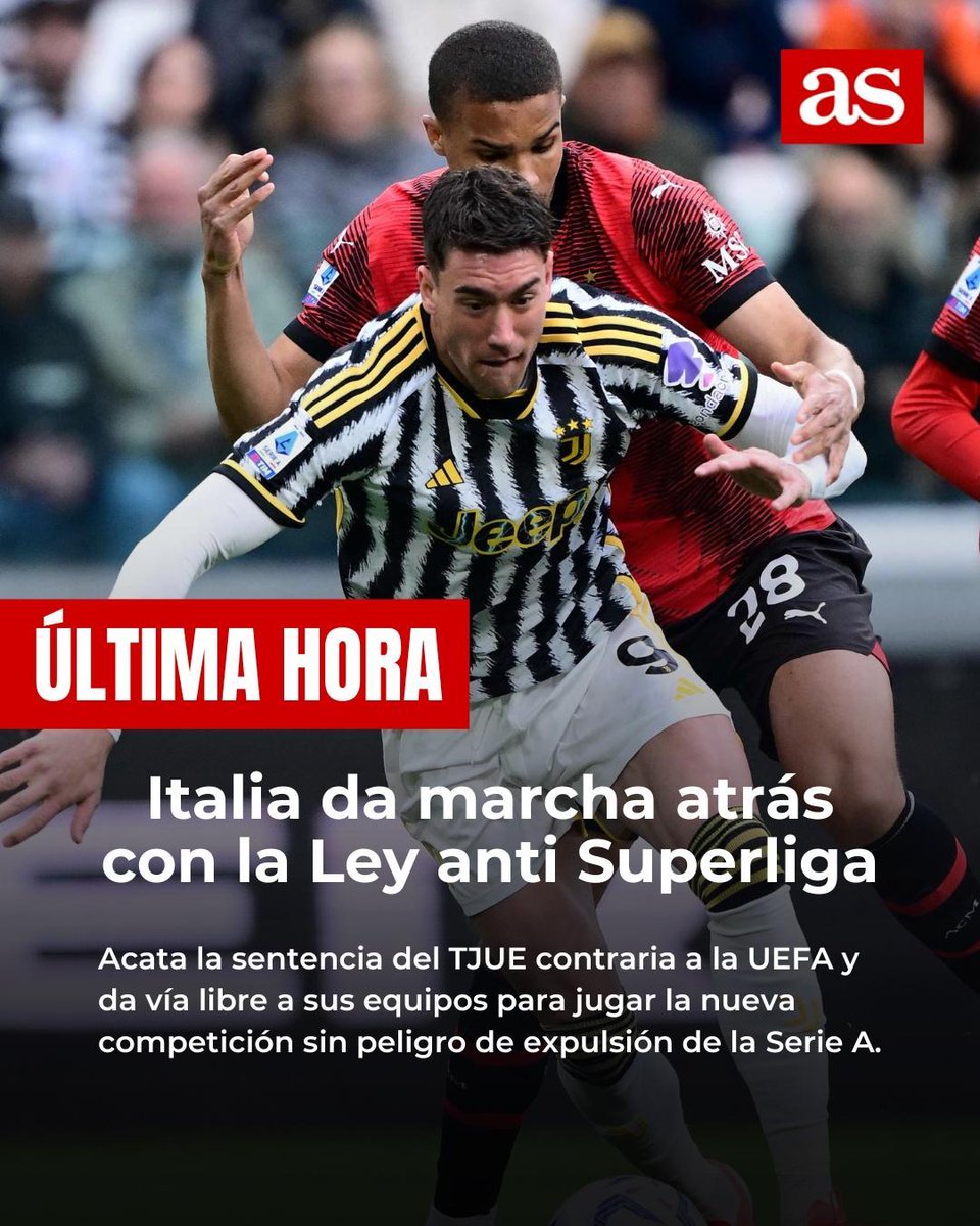 🚨 #ÚLTIMAHORA 🚨 ⚽🇮🇹 Italia da marcha atrás con la 'Ley anti Superliga' 🔗 Te contamos más: bit.ly/3UTL0Fm