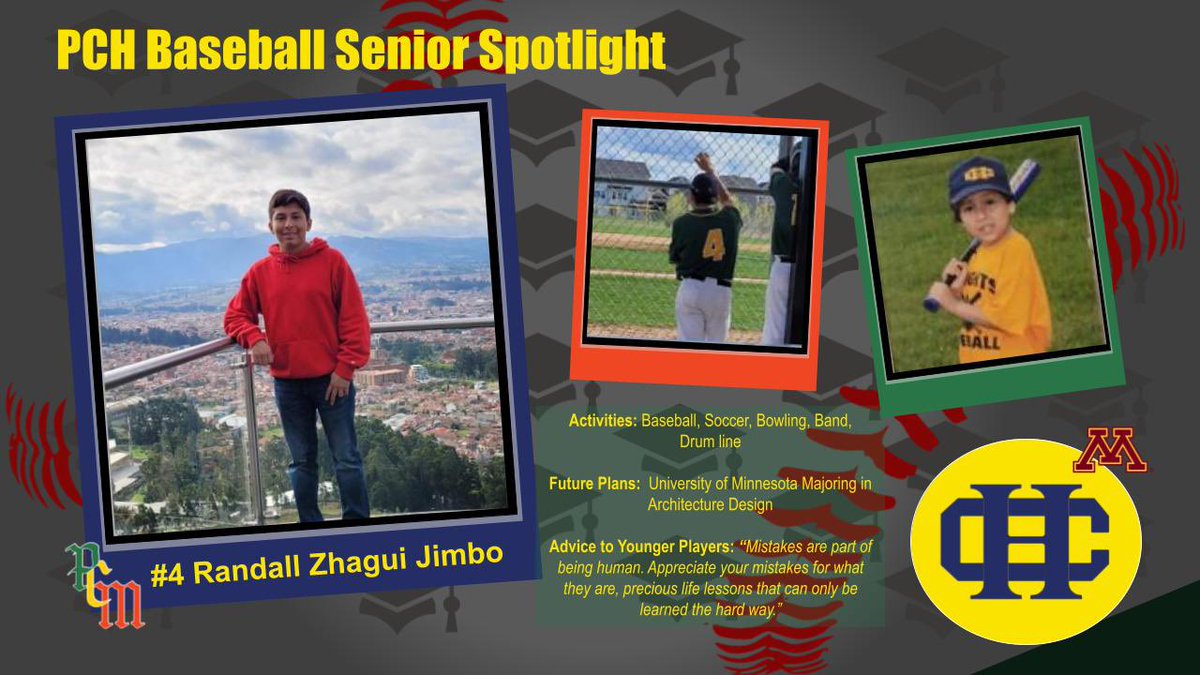 It’s Senior Week for PCM Baseball!  Congrats to our 2024 Senior, Randall Zhagui Jimbo!
