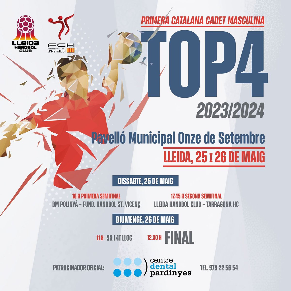 LleidaHC's tweet image. 🚨Demà 2 equips del LLEIDA HC participaran al TOP4:
🤾🏼‍♀️ Segona Catalana Infantil femení 
🤾🏼‍♂️ Primera Catalana Cadet masculí
#LleidaHC #TOP4 #EquipsBase