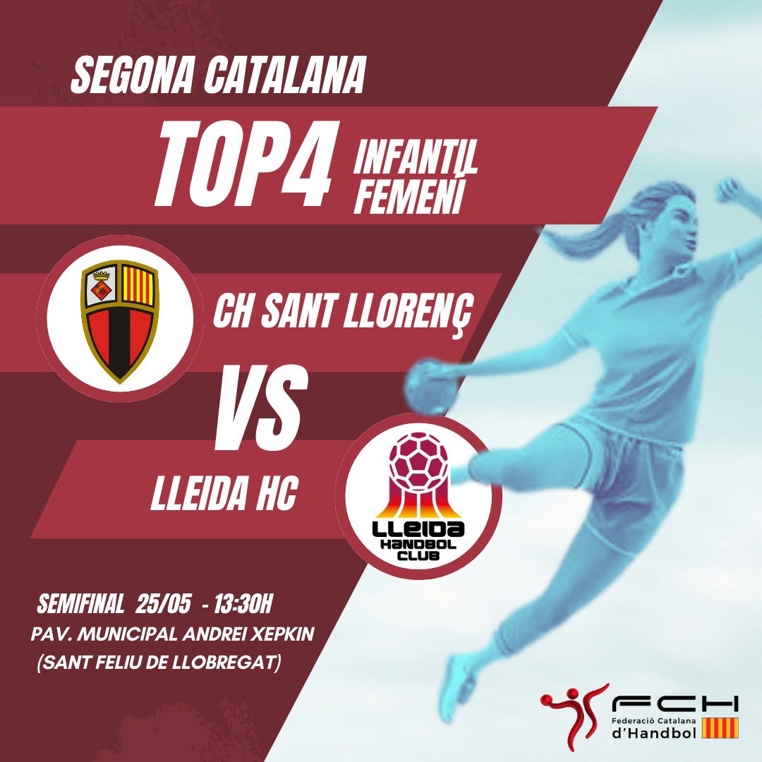 LleidaHC's tweet image. 🚨Demà 2 equips del LLEIDA HC participaran al TOP4:
🤾🏼‍♀️ Segona Catalana Infantil femení 
🤾🏼‍♂️ Primera Catalana Cadet masculí
#LleidaHC #TOP4 #EquipsBase