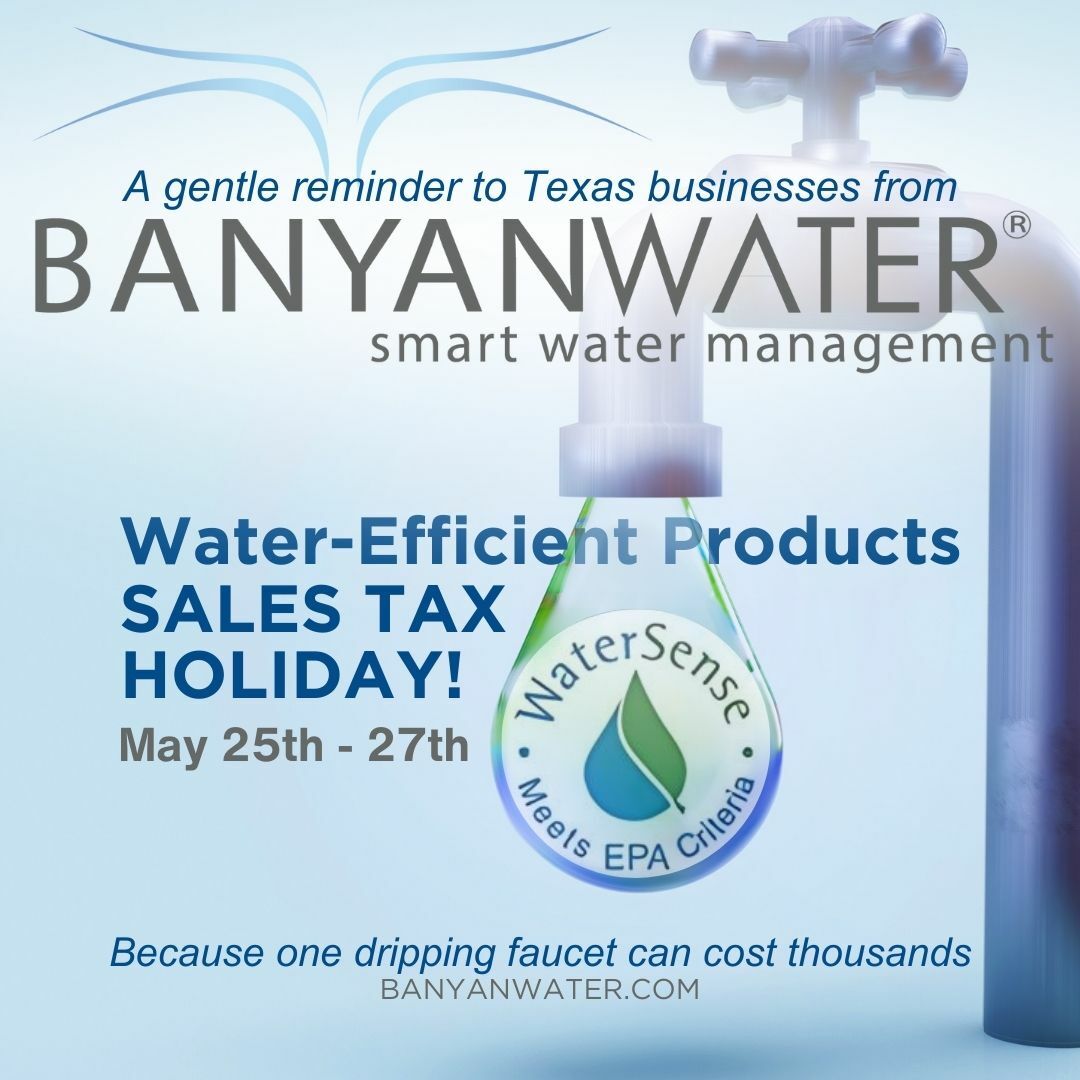 BanyanWater's tweet image. Learn more about this Texas Tax Holiday here: comptroller.texas.gov/taxes/publicat… 

Plus, reduce water costs up to 60% for your business with Banyan Water’s Irrigation Insight: banyanwater.com/solutions/irri…

#WaterEfficientProducts #SalesTaxHoliday #WaterSenseLabel #BanyanWater