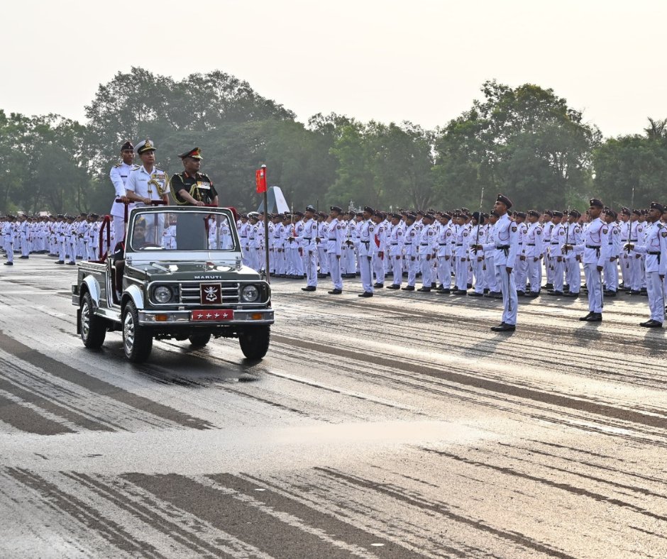 Chief of Army Staff General Manoj Pande reviews the Passing Out Parade of 146th Course of National Defence Academy at Khetarpal Parade Ground, NDA, Khadakwasla, Pune. A total of 1265 cadets participated in the parade of which 337 cadets were from the passing out Course. This