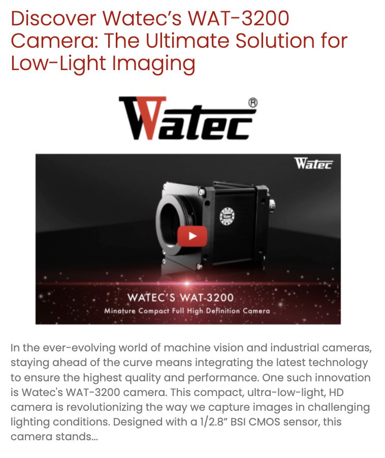 New Blog Post - Check out the Watec WAT-3200 
shorturl.at/iFMy7