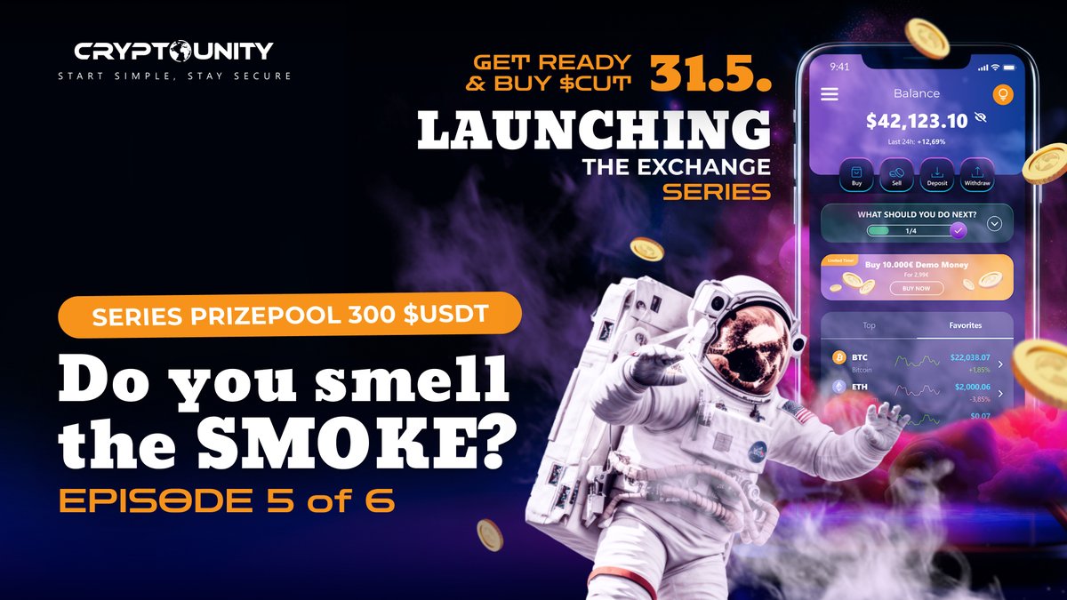 (5/6) Do you smell the smoke? 🔥 Join our cosmic journey on @Galxe, @taskonxyz, @soquest_xyz, @QuestN_com! 🌒 Jump on the #CEX Rocket as we head to the Moon! $USDT rewards in our thrilling #Airdrop event is waiting for you! 🚀 Don't miss out! 👇 app.galxe.com/quest/cryptoun…