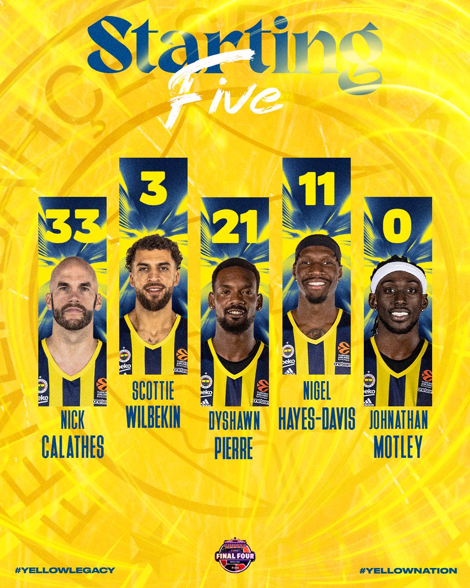 ✅MAÇ BAŞLADI! 🇹🇷Temsilcimiz Fenerbahçe Beko'ya Panathinaikos karşısında başarılar diliyoruz. İlk beşimiz👇