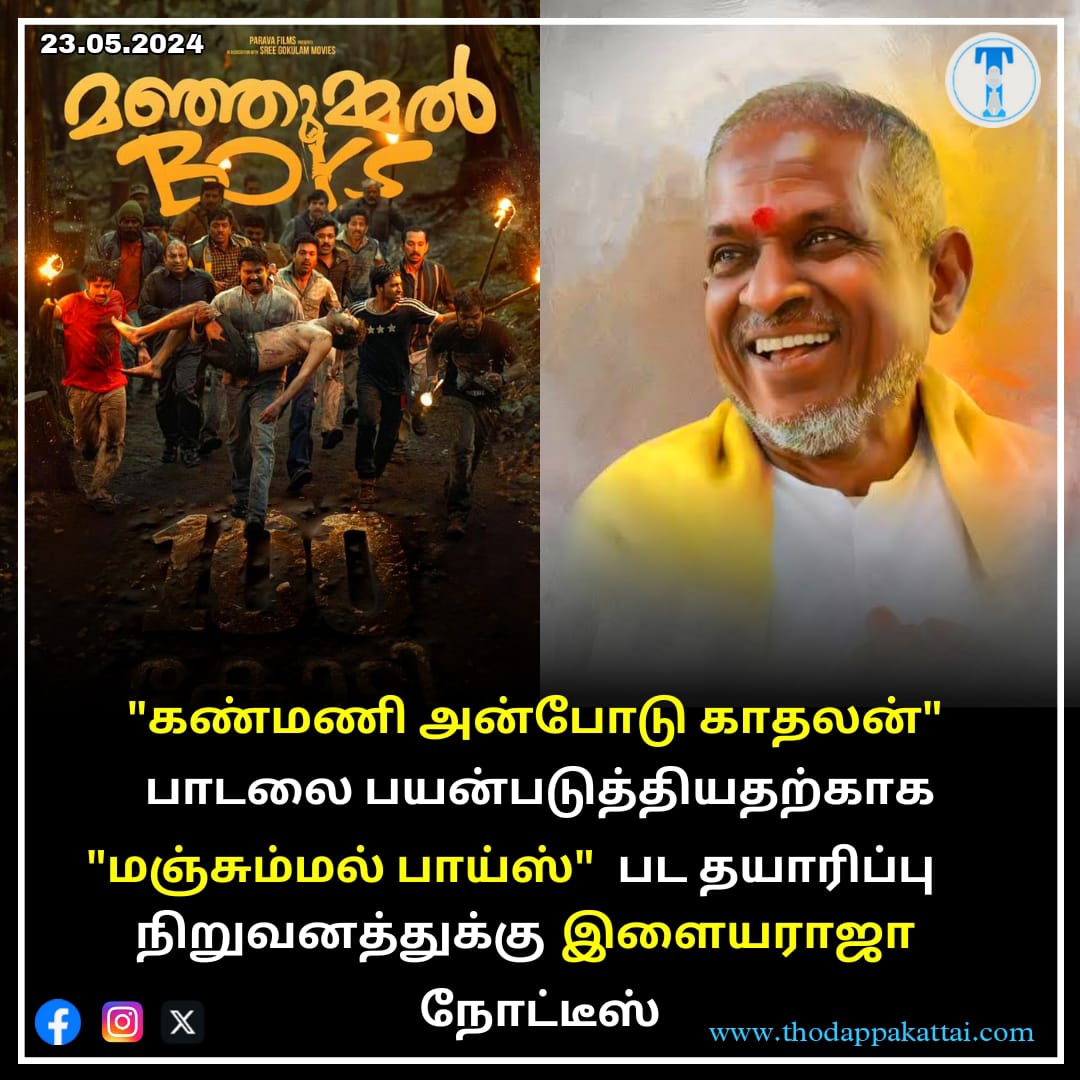 #illaiyaraja #ManjumelBoys #MalayalamNews #Tamil #Musicdirector