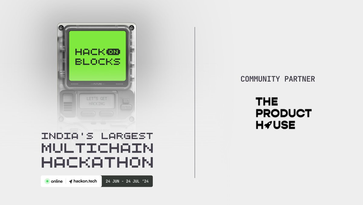 24th June 🗓 Mark the date because we are proud to partner with @HackOnHQ to bring Hack On Blocks'24, India's largest multichain hackathon! 1 month of extensive innovation with builders from all over the world 🛠️ Join the gang or FOMO. Apply Now at hackon.tech 🚀
