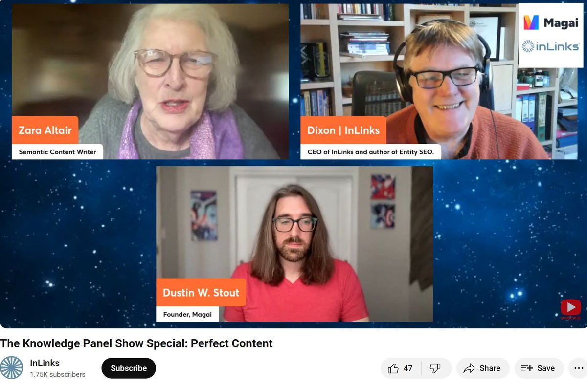 Did you miss it live??? @AltairZara as she works with @Dixon_Jones from @InLinks and @DustinWStout from @HeyMagai to create the PERFECT piece of human-led, AI Driven content in real time. recording buff.ly/4dltSkv