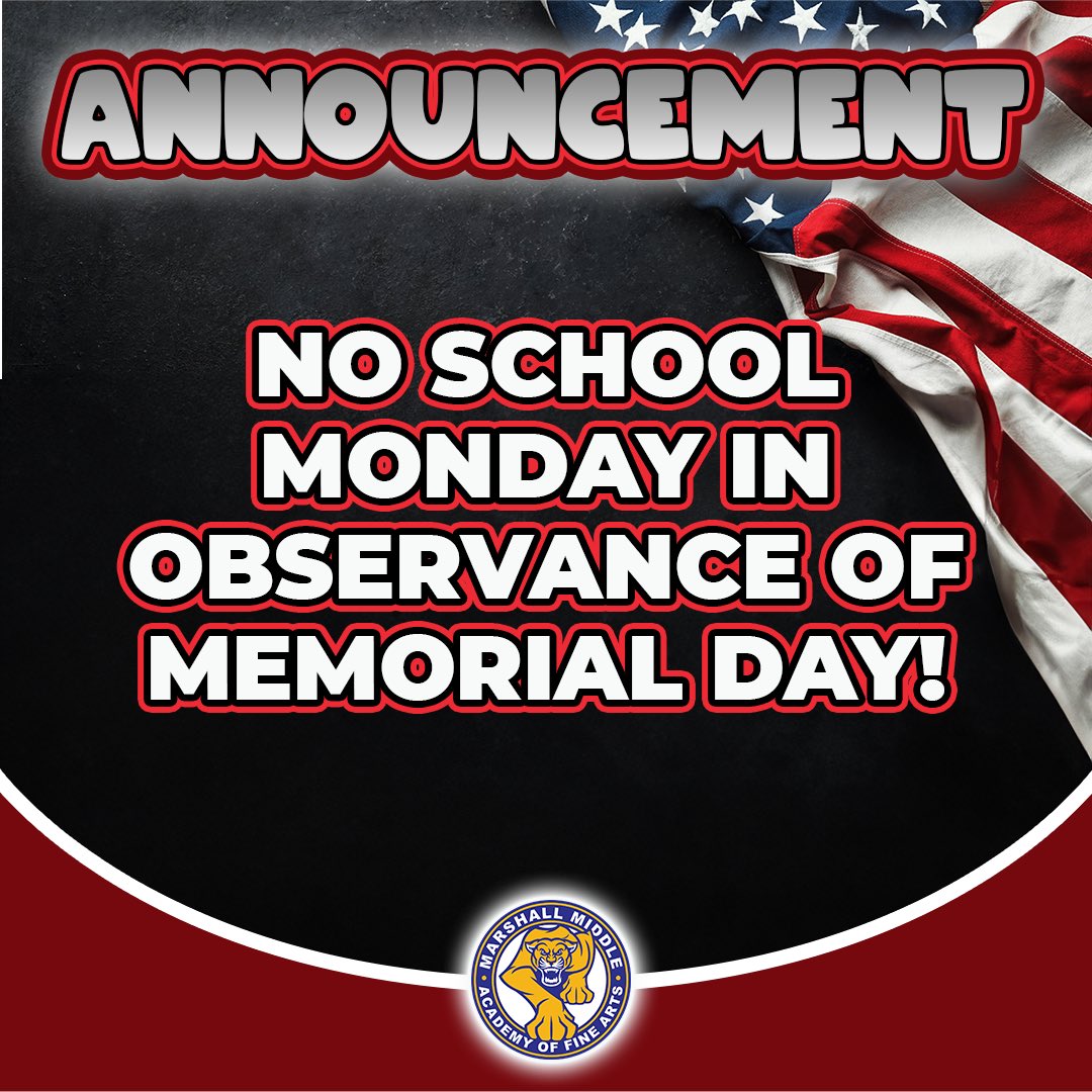 No school Monday in observance of Memorial Day! <a href="/jbridgewaterEDU/">Jeff Bridgewater</a> @HISDCentral
