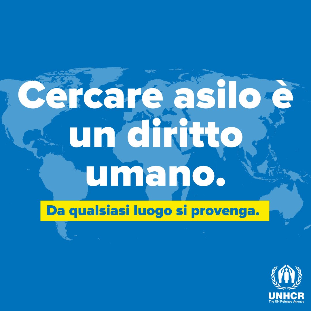 UNHCRItalia's tweet photo. Non importa da dove arrivano! tutti hanno diritto a chiedere asilo e cercare protezione in un altro Paese!!!

#withrefugees https://t.co/bnGmn0GMU1