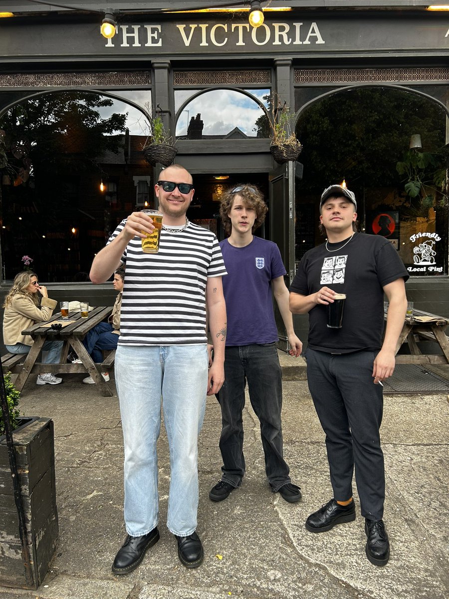 WE ARE IN. PINTS ON THE GO. PINTS PINTS PINTS PINTS. READY FOR ACTION. DOORS AT 7. GET DOWN EARLY FOR @skum.uk AND @electriccowboyclub WE WILL SEE YOU LATER LONDON