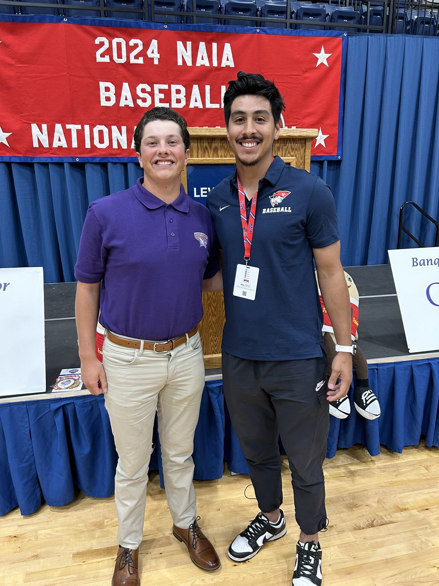 Former Blue Devils Brett Maddock and Cesar Avila meeting up at the NAIA World Series. Dirt Devils winning ball games. Congrats Fellas