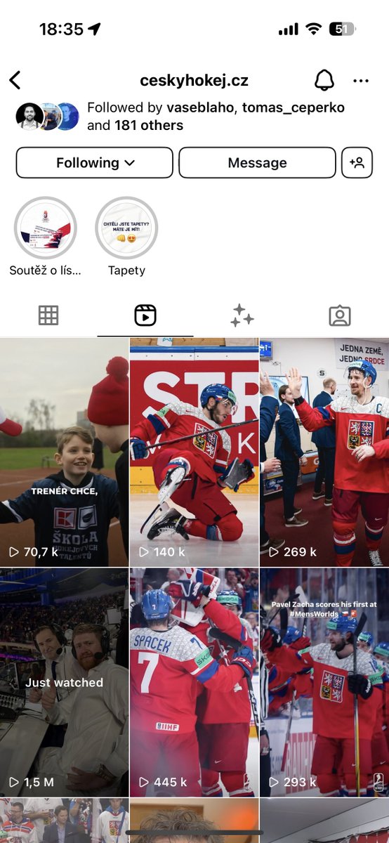 Video slavícího @jachobe a @robertzaruba má na sítích @sportCT a @czehockey aktuálně 1.5 milionů views a 105!!! tisíc lajků 🤯