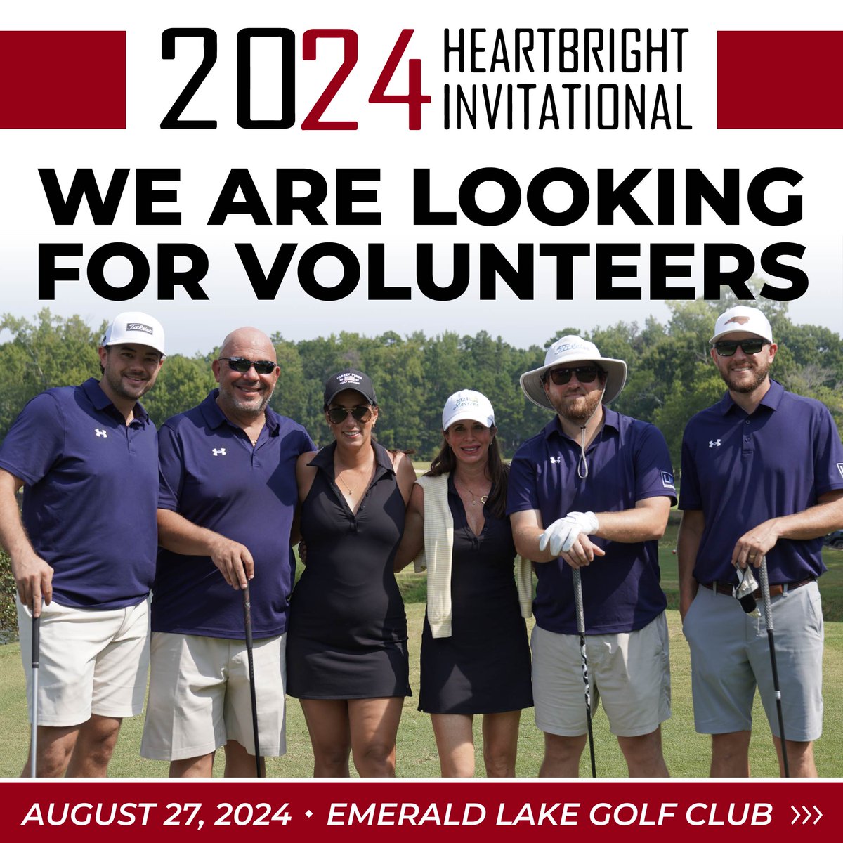 HeartBright's tweet photo. ⛳️ Want to be a part of something special? Volunteer at our 15th Annual HeartBright Invitational on August 27th at Emerald Lake Golf Club! Help make a difference and join our team today.

Sign up: https://t.co/v58gRutIrk
#HeartBrightFoundation #CharlotteNonProfit #Volunteer https://t.co/O8vzUuAVCt