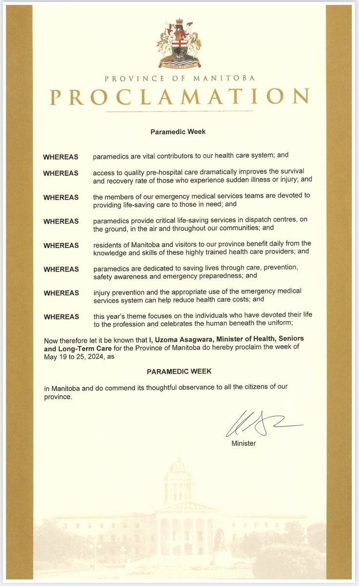 We are so proud to represent the devoted, exhausted and incredibly hard-working #paramedics in this province! Happy #ParamedicWeek! <a href="/MBGov/">Manitoba Government</a>