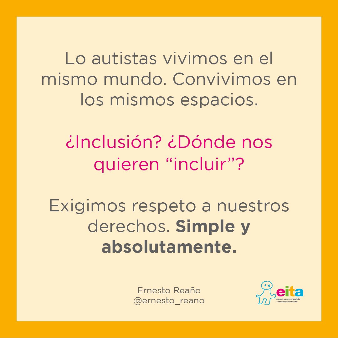 #Autismo #Derechos #Inclusión #Respeto