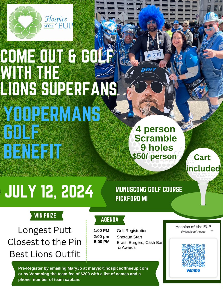 If you’re planning on heading to the UP for the Yooperman’s Annual Hospice of the EUP Benefit on 7/13, come join for a golf outing the day before: