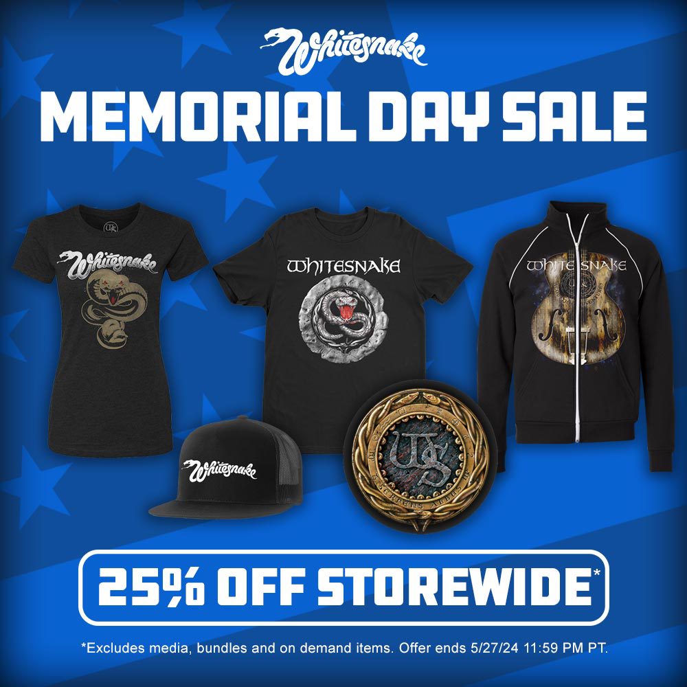 Memorial Day Sale 25% OFF Storewide 🇺🇸 store.whitesnake.com