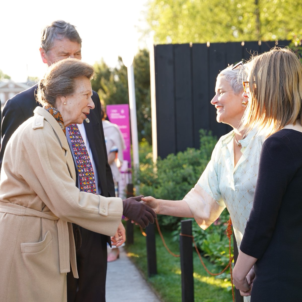We had the honour of welcoming Her Royal Highness, The Princess Royal and Vice Admiral Sir Timothy Laurence to our Silver Gilt winning garden at #RHSChelsea for a tour by co-designers Sophie Parmenter and Dido Milne: bit.ly/3WVhRfz