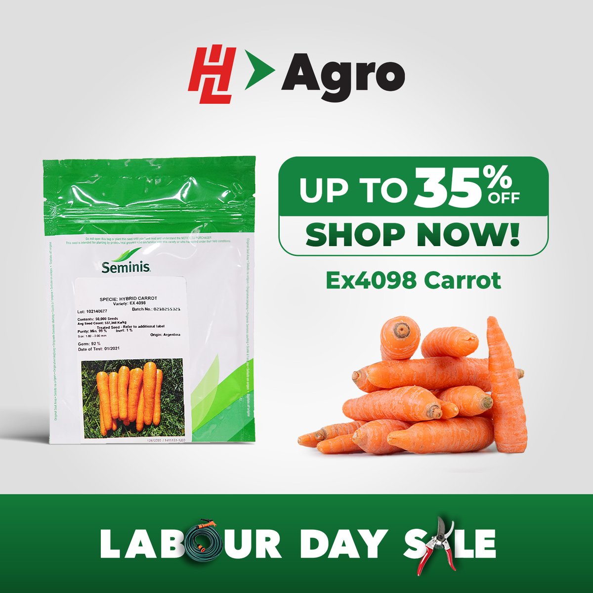 Yes, it’s true! Our Labour Day Sale is still going strong with seeds up to 35% off. Shop at our stores and grab a pack or two today! #HLAgro #LabourDay #SweetDeals #ShopNow