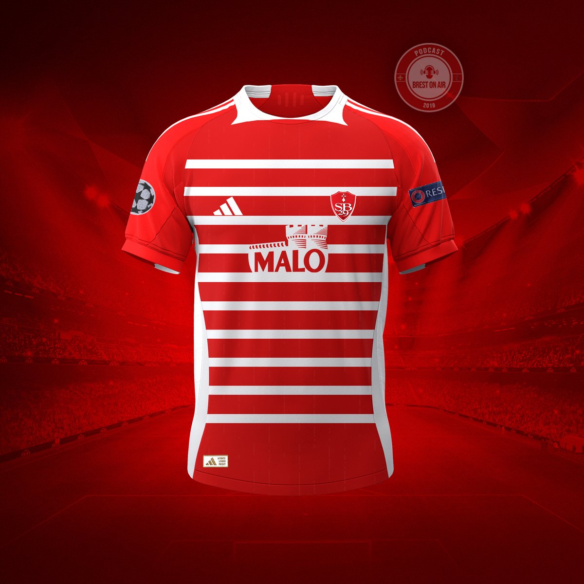 BrestOnAir's tweet photo. 🚨 Selon nos informations, voici (grosso modo) le maillot que porteront les joueurs du Stade Brestois en Ligue des Champions la saison prochaine ! #SB29 https://t.co/IjEwJWd166