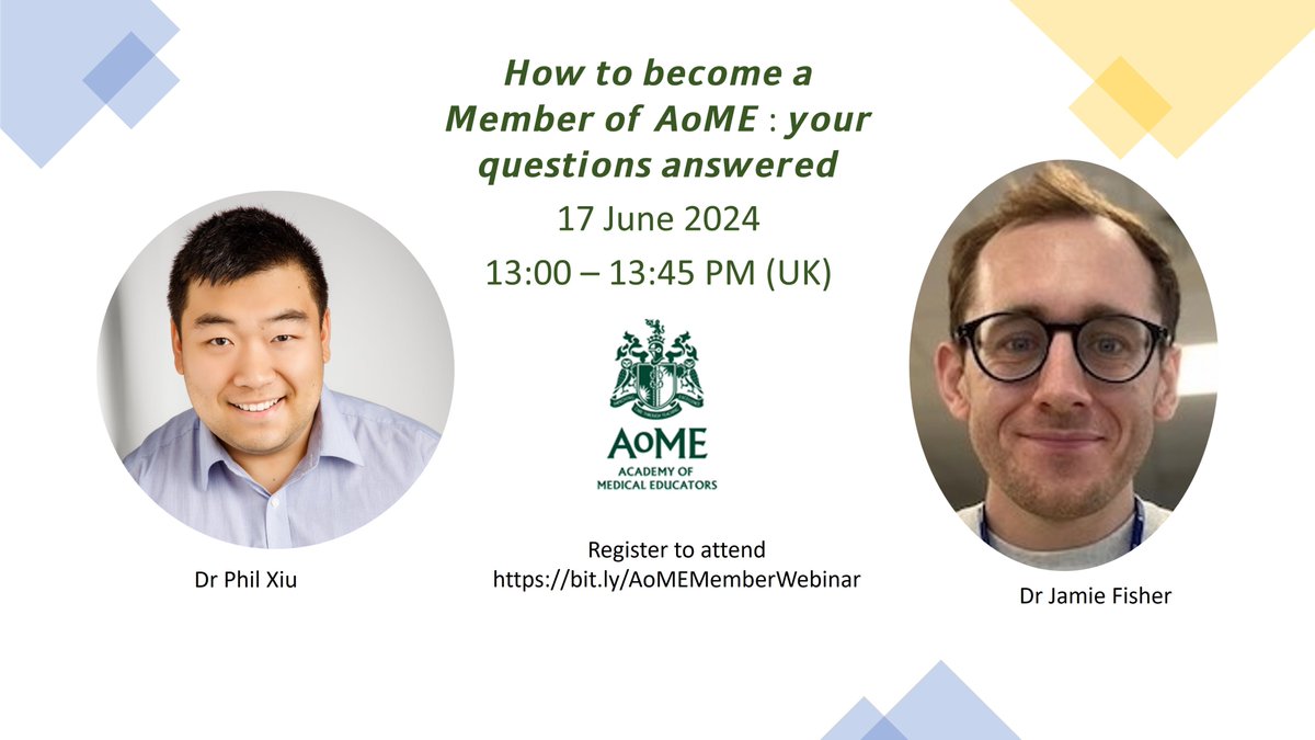 Our next '𝑯𝒐𝒘 𝒕𝒐 𝒃𝒆𝒄𝒐𝒎𝒆 𝒂 𝑴𝒆𝒎𝒃𝒆𝒓 𝒐𝒇 𝑨𝒐𝑴𝑬' webinar will take place on 17 June 13:00-13:45 (UK).  Register here: bit.ly/AoMEMemberWebi…